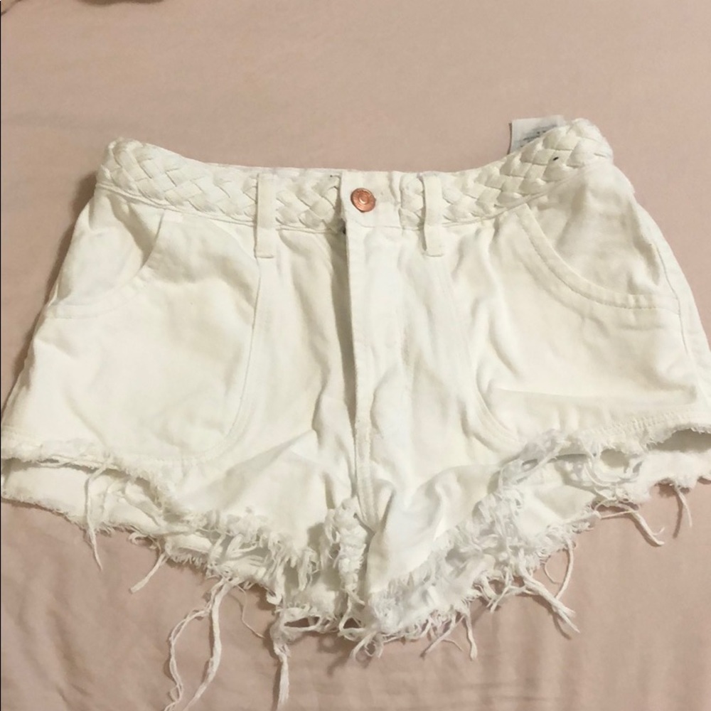 Abercrombie & Fitch White Denim Shorts